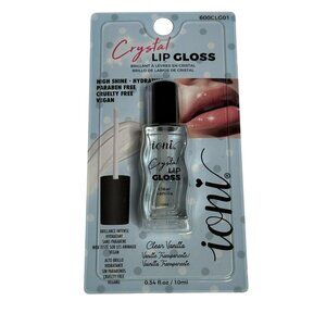 Ioni Crystal Lip Gloss Clear Vanilla High Shine Vegan New